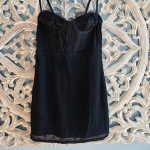 Urban Outfitters Modern Love Bustier Corset Black Mini Dress XS Y2K